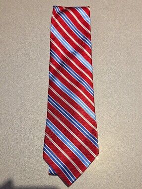 Brooks Brothers Red Striped Tie with Blue & White Accents